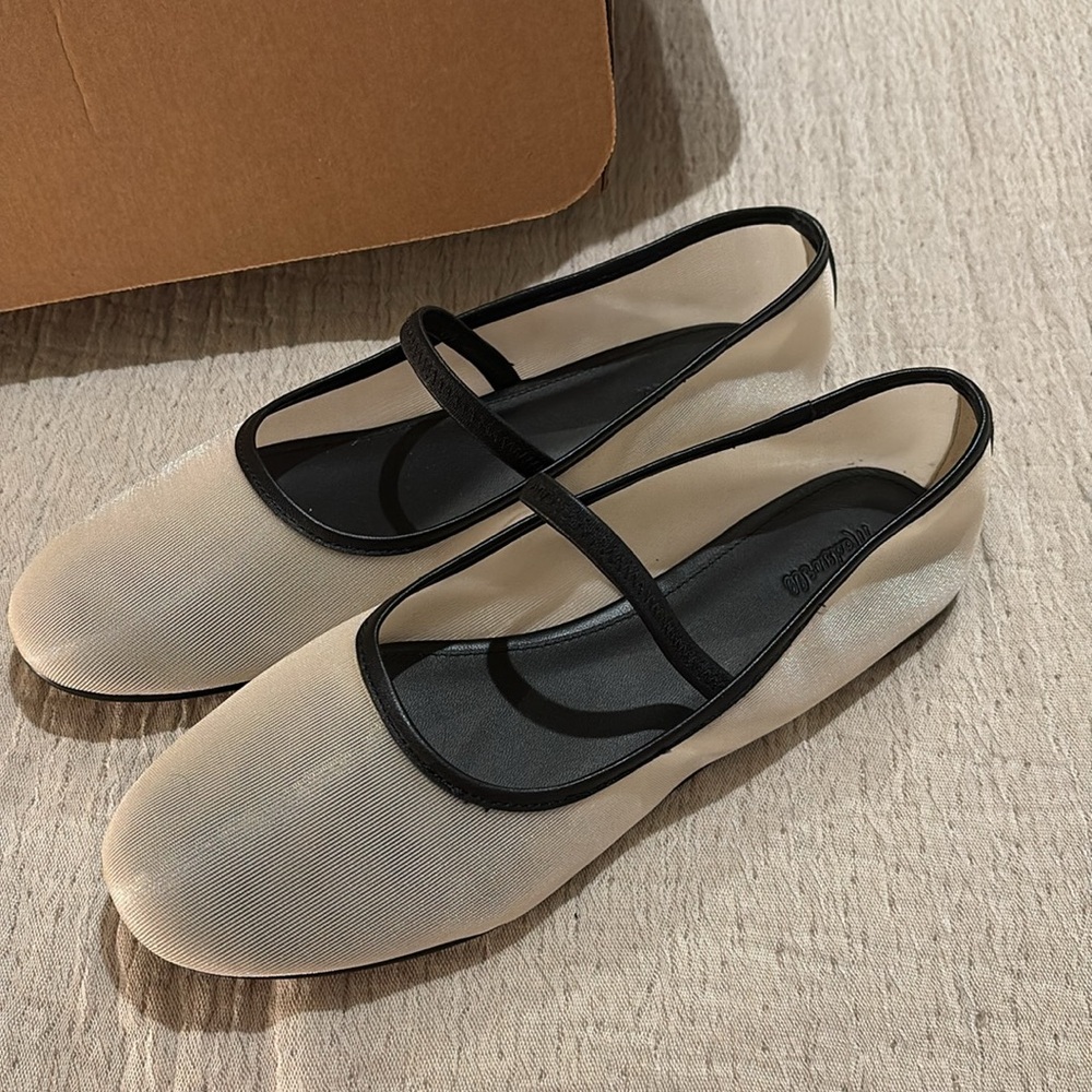 Madewell Greta Round Toe Ballet Flat in Mesh Ecru Multi - Picture 4 of 8